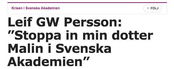 Leif GW Persson Svenska Akademien